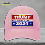 Re-Elect Trump 2024 Novelty License Plate Hat Unconstructed Cotton / Pink