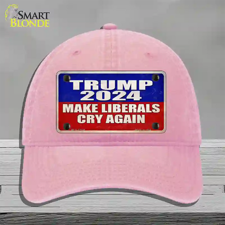 Trump Make Liberals Cry Again Novelty License Plate Hat Unconstructed Cotton / Pink