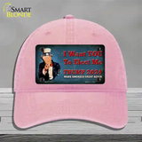 I Want You to Elect Me Trump 2024 Novelty License Plate Hat Unconstructed Cotton / Pink