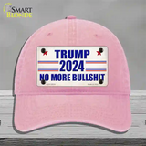 Trump 2024 No More Bullshit Novelty License Plate Hat Unconstructed Cotton / Pink