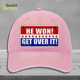 Trump Won Get Over It Novelty License Plate Hat Unconstructed Cotton / Pink