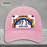 Surfsup Hawaii Novelty License Plate Hat Unconstructed Cotton / Pink