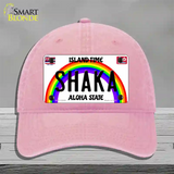 Shaka Hawaii Novelty License Plate Hat Unconstructed Cotton / Pink