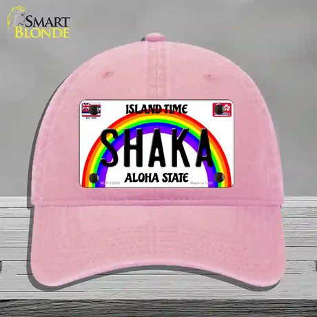 Shaka Hawaii Novelty License Plate Hat Unconstructed Cotton / Pink