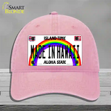 Made In Hawaii Novelty License Plate Hat Unconstructed Cotton / Pink