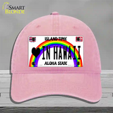 Love In Hawaii Novelty License Plate Hat Unconstructed Cotton / Pink