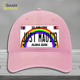 Just Mauid Hawaii Novelty License Plate Hat Unconstructed Cotton / Pink