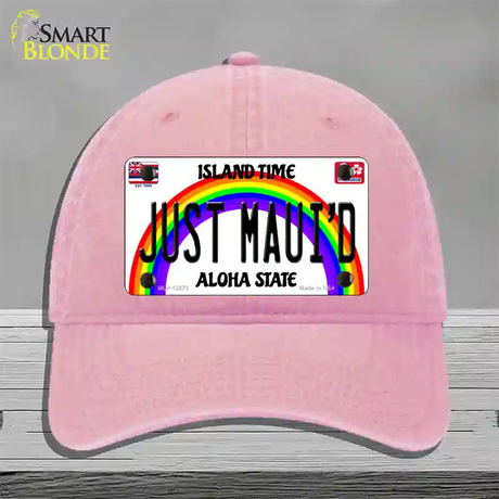 Just Mauid Hawaii Novelty License Plate Hat Unconstructed Cotton / Pink