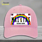 Mai Tai Hawaii Novelty License Plate Hat Unconstructed Cotton / Pink