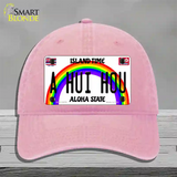 A Hui Hou Hawaii Novelty License Plate Hat Unconstructed Cotton / Pink