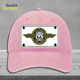 Route 66 Shield Emblem Novelty License Plate Hat Unconstructed Cotton / Pink