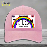 Turtles Hawaii Novelty License Plate Hat Unconstructed Cotton / Pink