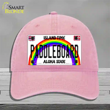 Paddleboard Hawaii Novelty License Plate Hat Unconstructed Cotton / Pink