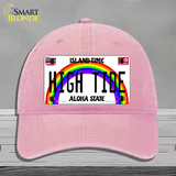 High Tide Hawaii Novelty License Plate Hat Unconstructed Cotton / Pink