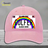 Golfer Hawaii Novelty License Plate Hat Unconstructed Cotton / Pink