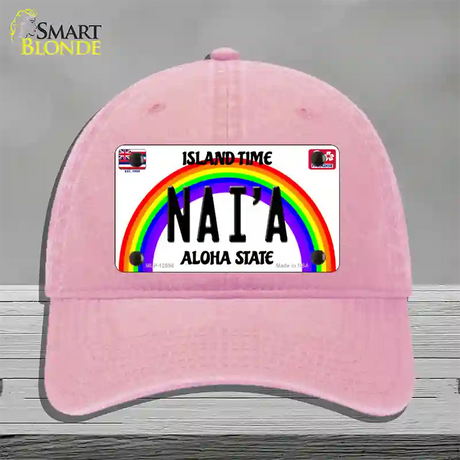 Naia Hawaii Novelty License Plate Hat Unconstructed Cotton / Pink