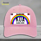 Koa Hawaii Novelty License Plate Hat Unconstructed Cotton / Pink