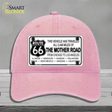 Route 66 The Mother Road Novelty License Plate Hat Unconstructed Cotton / Pink