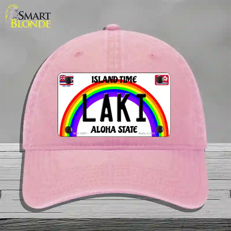 Laki Hawaii Novelty License Plate Hat Unconstructed Cotton / Pink