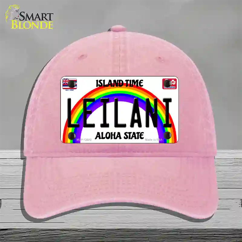 Leilani Hawaii Novelty License Plate Hat Unconstructed Cotton / Pink