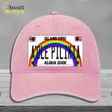 A Ole Pilikia Hawaii Novelty License Plate Hat Unconstructed Cotton / Pink