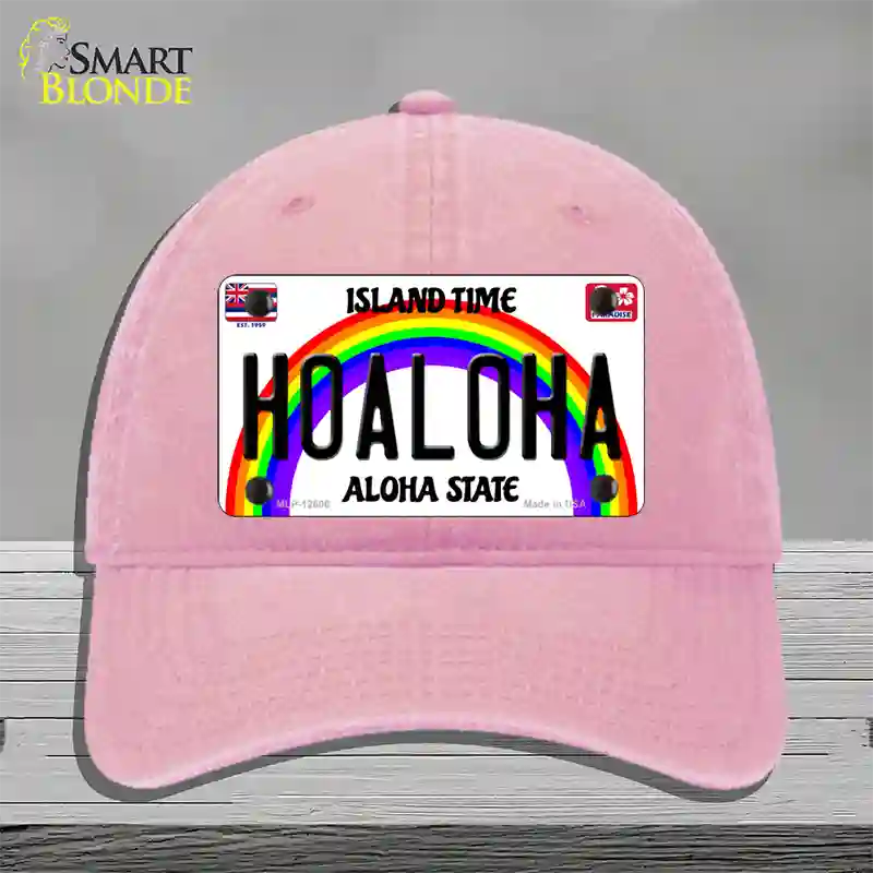 Hoaloha Hawaii Novelty License Plate Hat Unconstructed Cotton / Pink