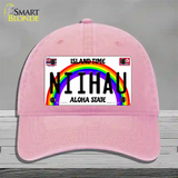 Niihau Hawaii Novelty License Plate Hat Unconstructed Cotton / Pink