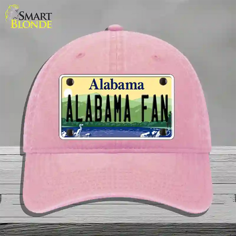 Alabama Fan Novelty License Plate Hat Unconstructed Cotton / Pink