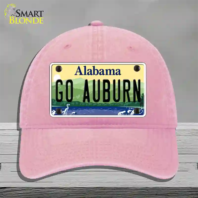 Go Auburn Novelty License Plate Hat Unconstructed Cotton / Pink