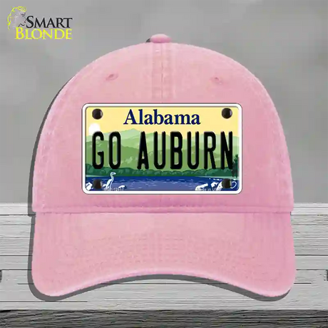 Go Auburn Novelty License Plate Hat Unconstructed Cotton / Pink