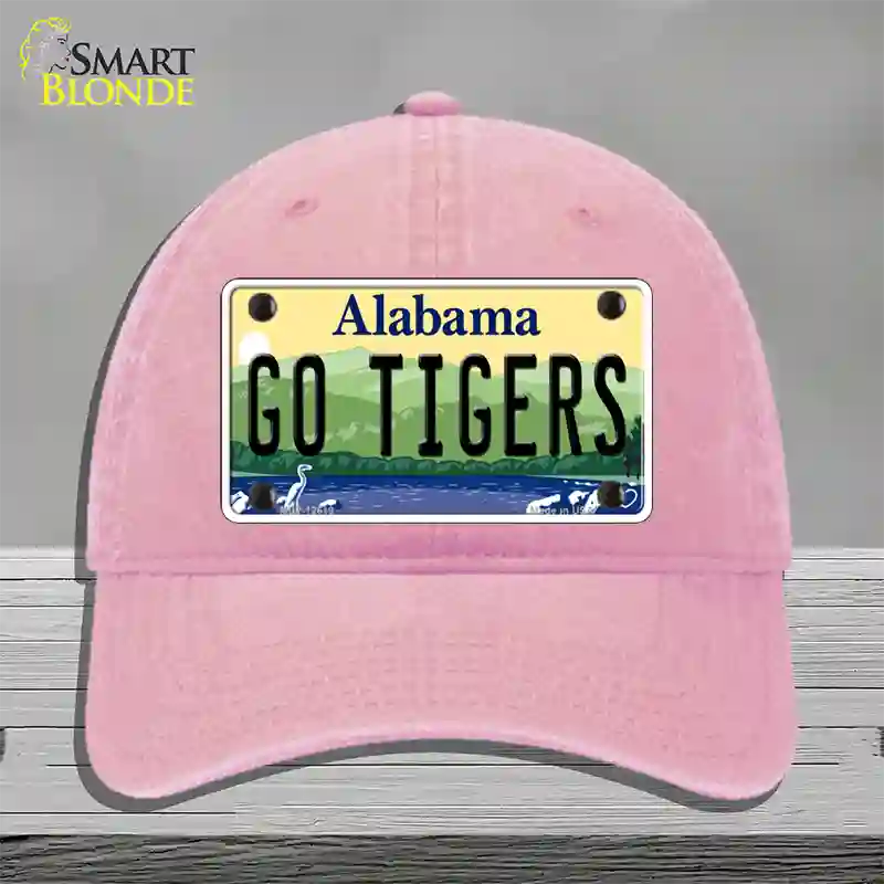 Go Tigers Novelty License Plate Hat Unconstructed Cotton / Pink