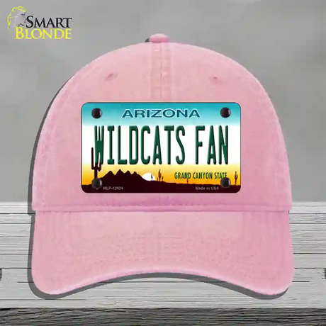 Wildcats Fan Novelty License Plate Hat Unconstructed Cotton / Pink