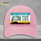 Arizona State Novelty License Plate Hat Unconstructed Cotton / Pink