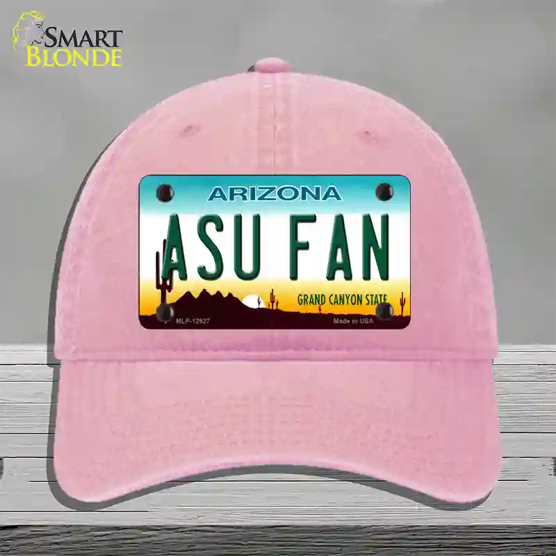 Arizona State Fan Novelty License Plate Hat Unconstructed Cotton / Pink