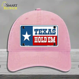 Texas Hold Em Novelty License Plate Hat Unconstructed Cotton / Pink