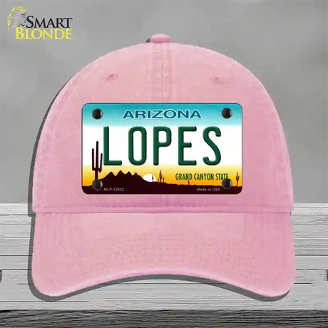 Lopes Novelty License Plate Hat Unconstructed Cotton / Pink