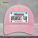 Arkansas Fan Novelty License Plate Hat Unconstructed Cotton / Pink