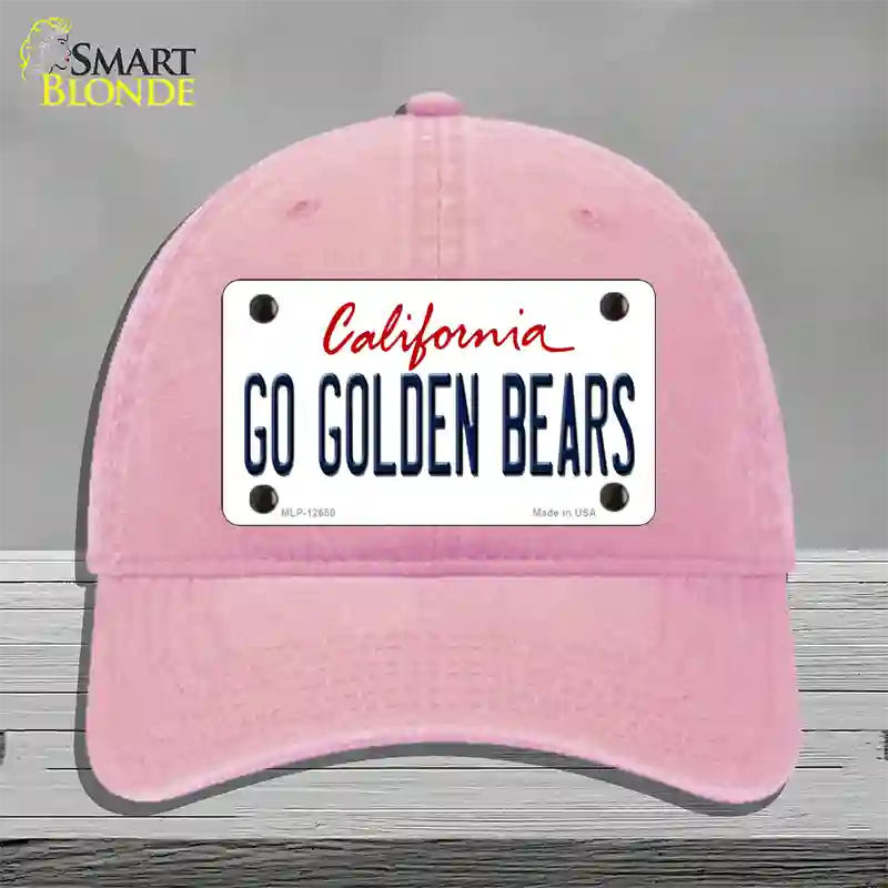 Go Golden Bears Novelty License Plate Hat Unconstructed Cotton / Pink