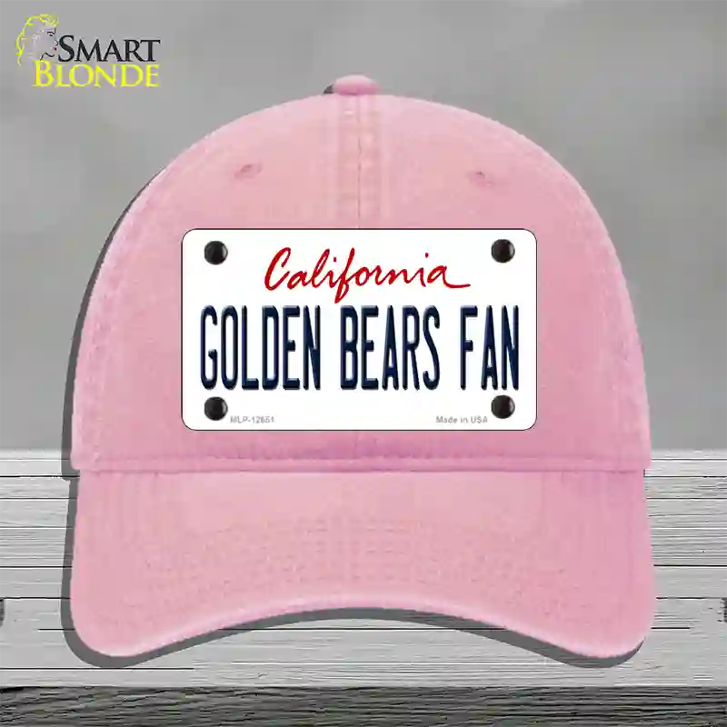 Golden Bears Fan Novelty License Plate Hat Unconstructed Cotton / Pink