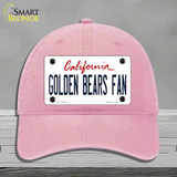 Golden Bears Fan Novelty License Plate Hat Unconstructed Cotton / Pink