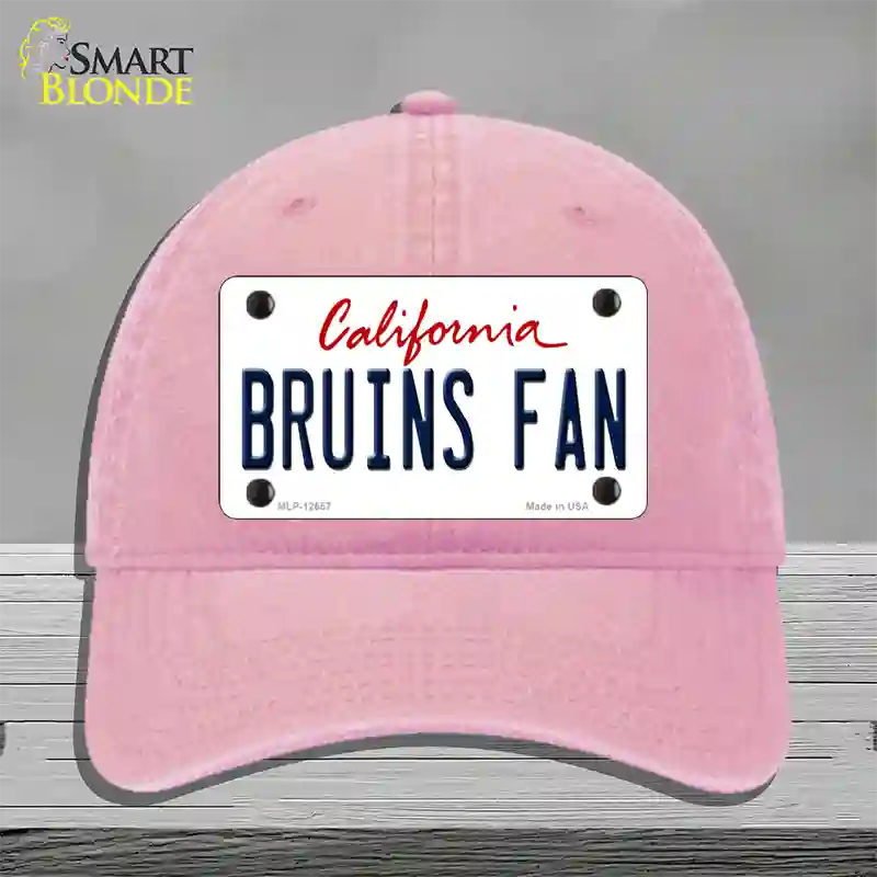 Bruins Fan Novelty License Plate Hat Unconstructed Cotton / Pink