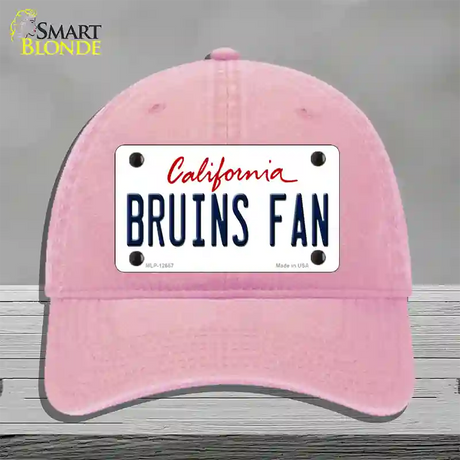 Bruins Fan Novelty License Plate Hat Unconstructed Cotton / Pink