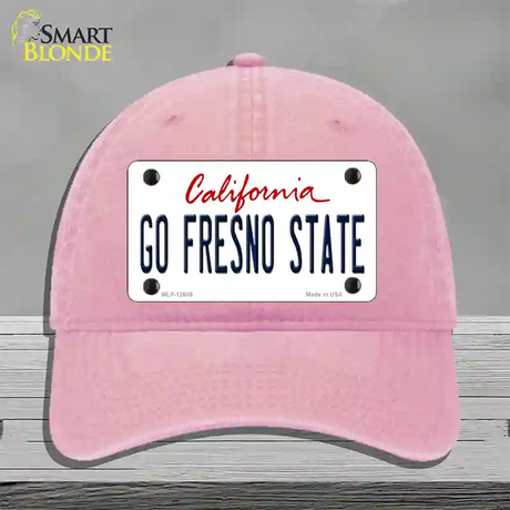 Go Fresno State Novelty License Plate Hat Unconstructed Cotton / Pink