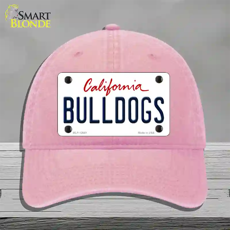 Bulldogs Novelty License Plate Hat Unconstructed Cotton / Pink