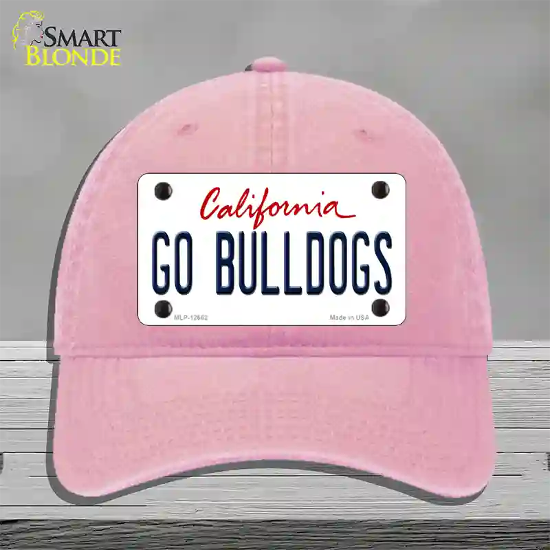 Go Bulldogs Novelty License Plate Hat Unconstructed Cotton / Pink