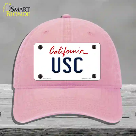 USC Novelty License Plate Hat Unconstructed Cotton / Pink