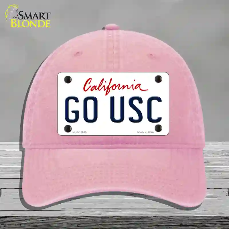 Go USC Novelty License Plate Hat Unconstructed Cotton / Pink