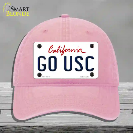 Go USC Novelty License Plate Hat Unconstructed Cotton / Pink