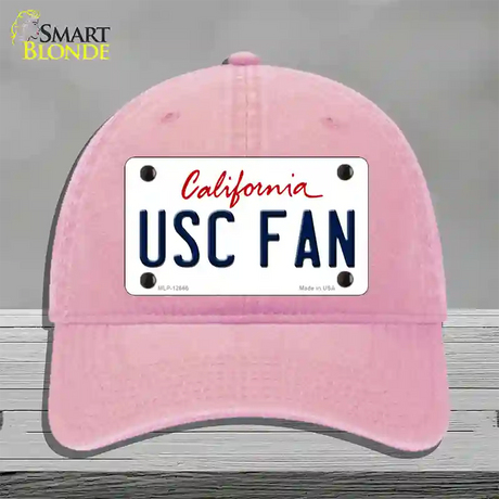 USC Fan Novelty License Plate Hat Unconstructed Cotton / Pink