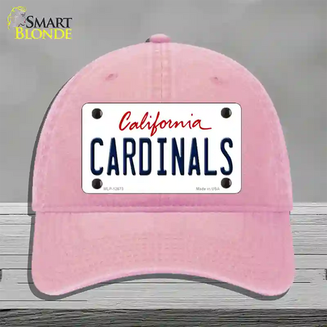 Cardinals Novelty License Plate Hat Unconstructed Cotton / Pink